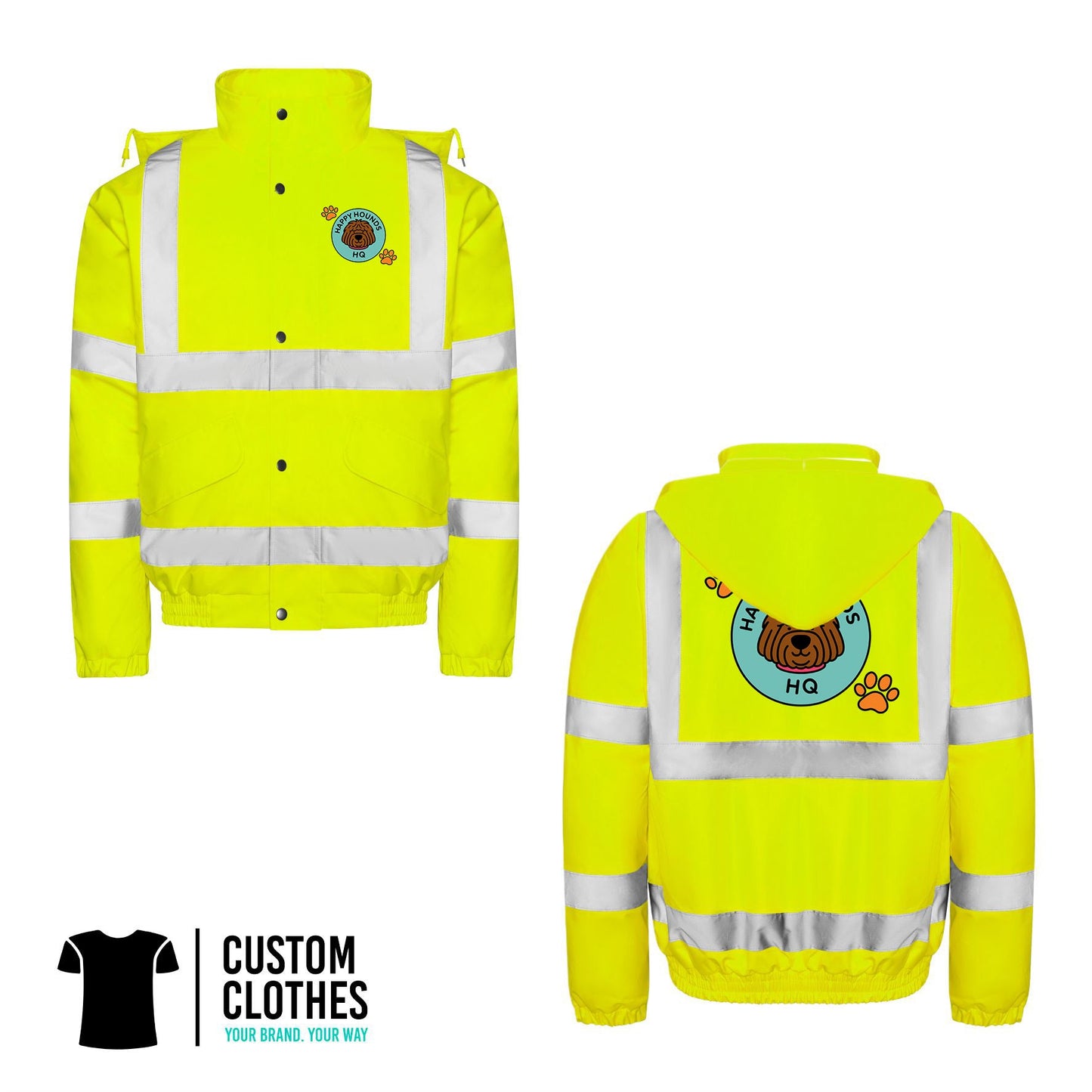 HAPPY HOUNDS HQ - HI-VIS BOMBER JACKET [RX770]