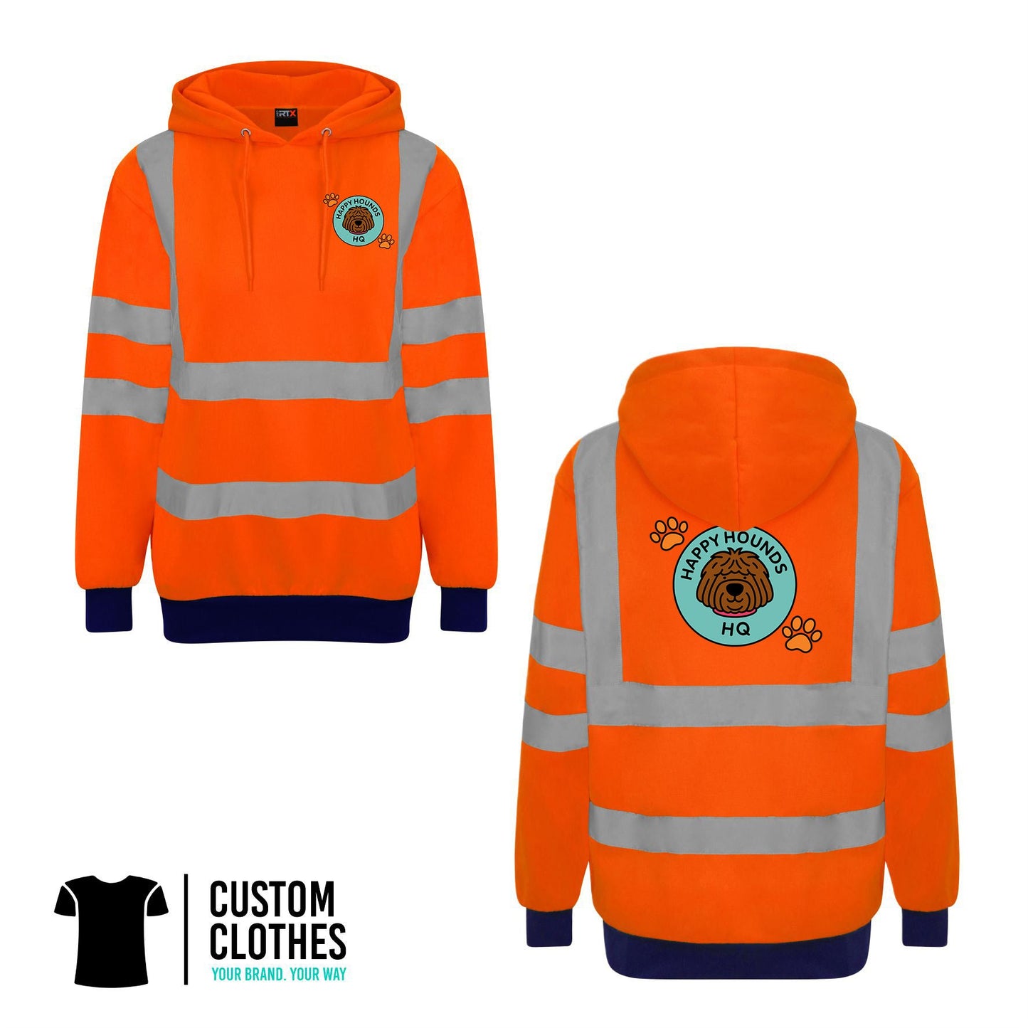 HAPPY HOUNDS HQ - HI-VIS HOODIE [RX740]