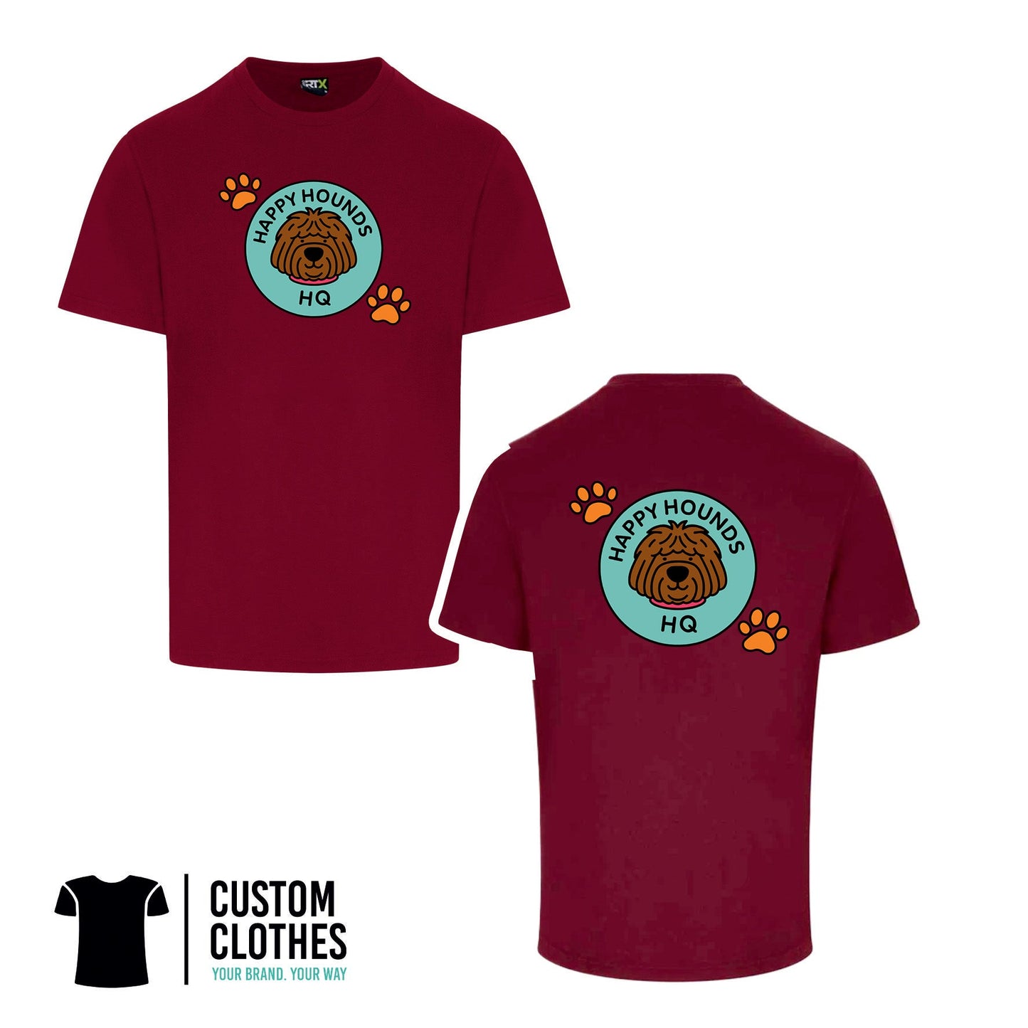 HAPPY HOUNDS HQ - RTX T-SHIRT - CHEST LOGO [RX151]