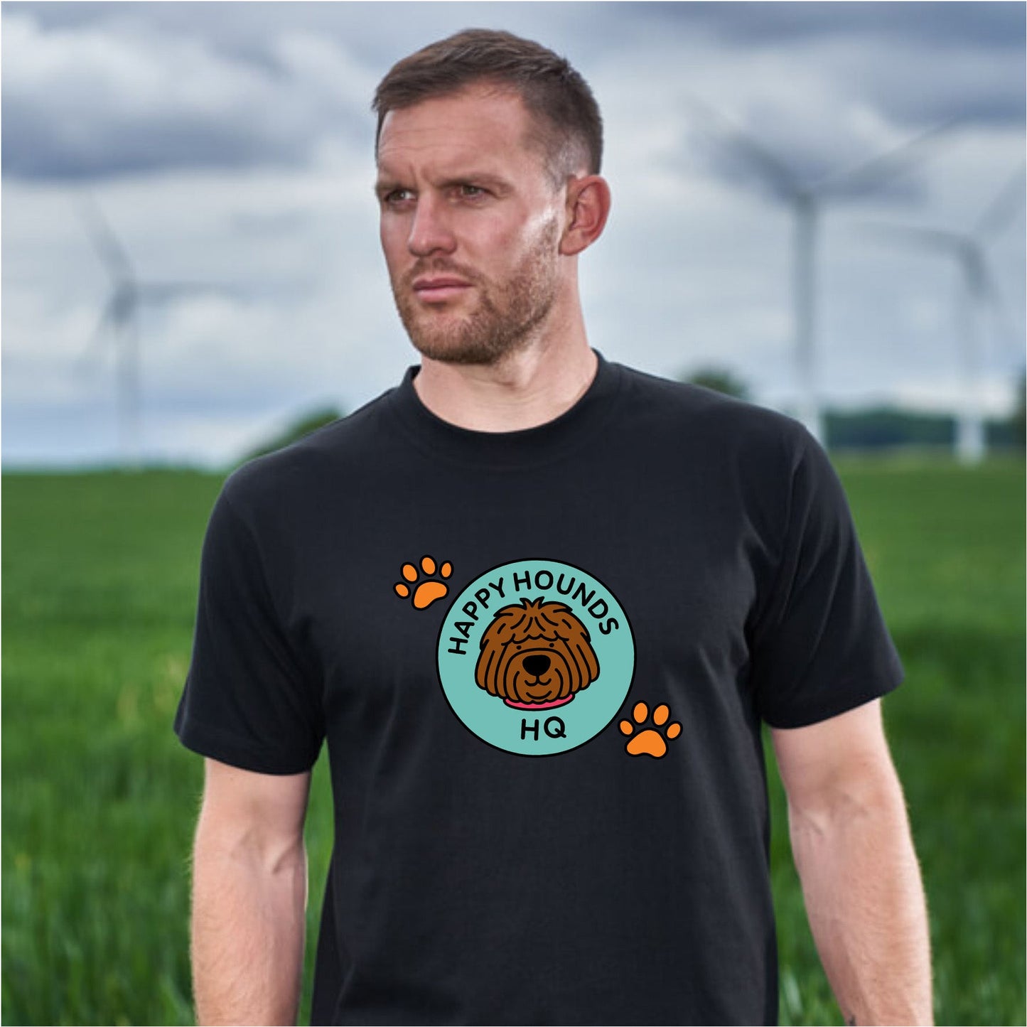 HAPPY HOUNDS HQ - RTX T-SHIRT - CHEST LOGO [RX151]
