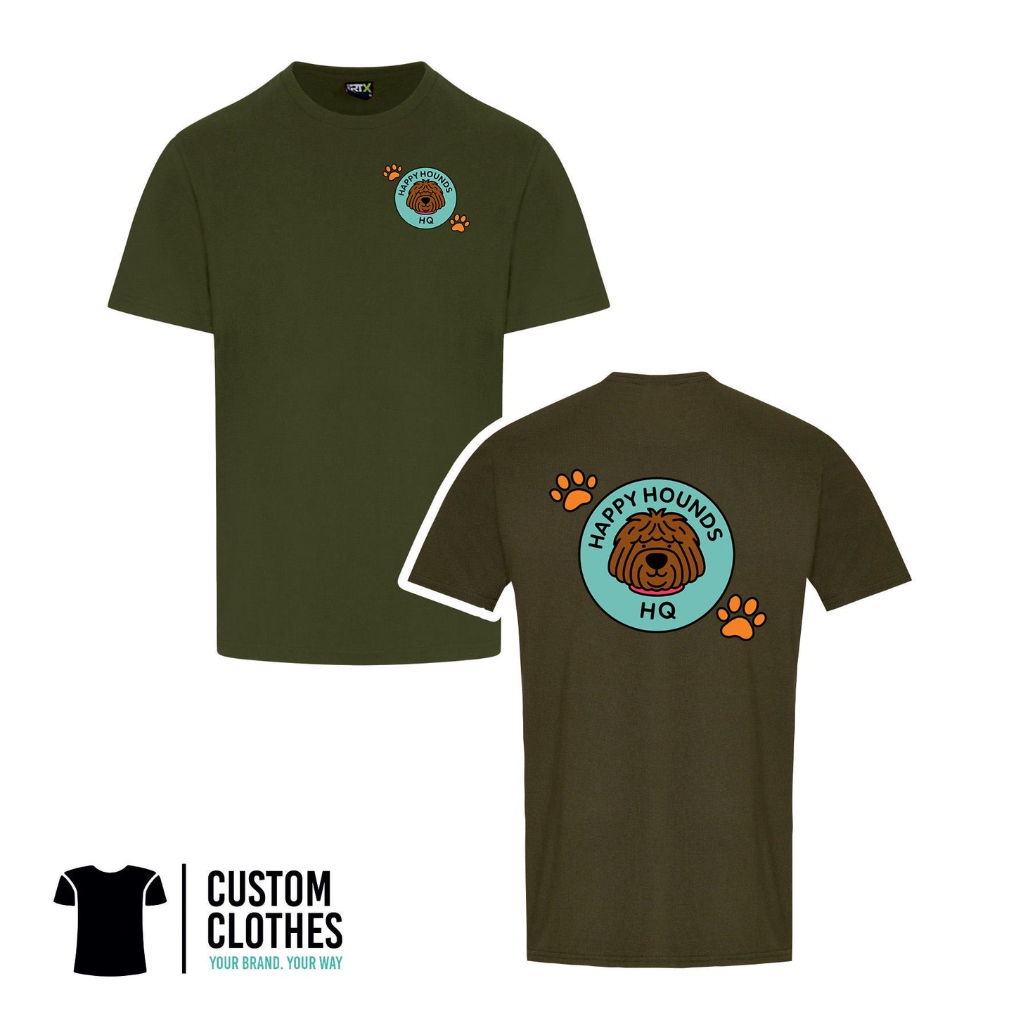 HAPPY HOUNDS HQ - RTX T-SHIRT - LEFT BREAST LOGO [RX151]