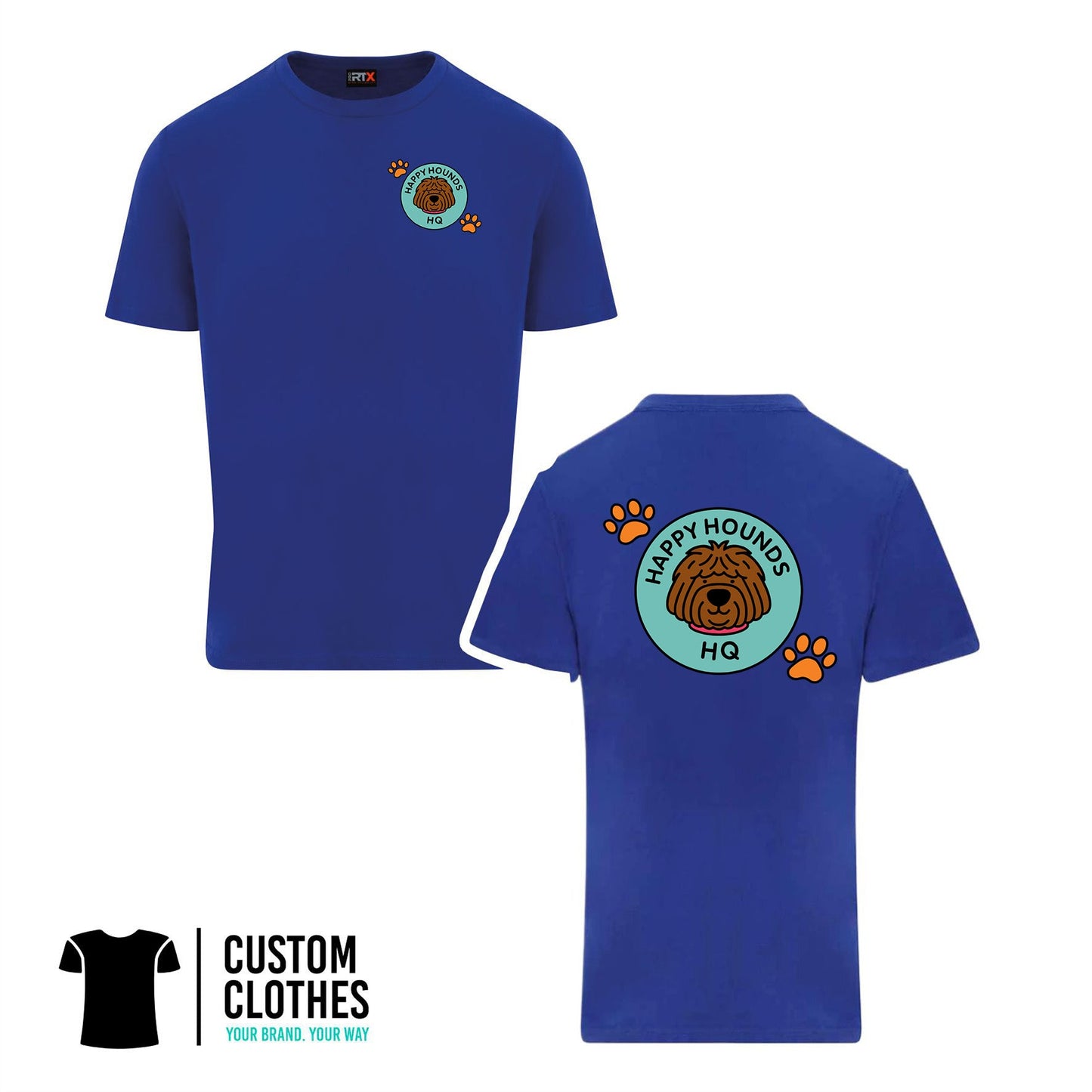 HAPPY HOUNDS HQ - RTX T-SHIRT - LEFT BREAST LOGO [RX151]