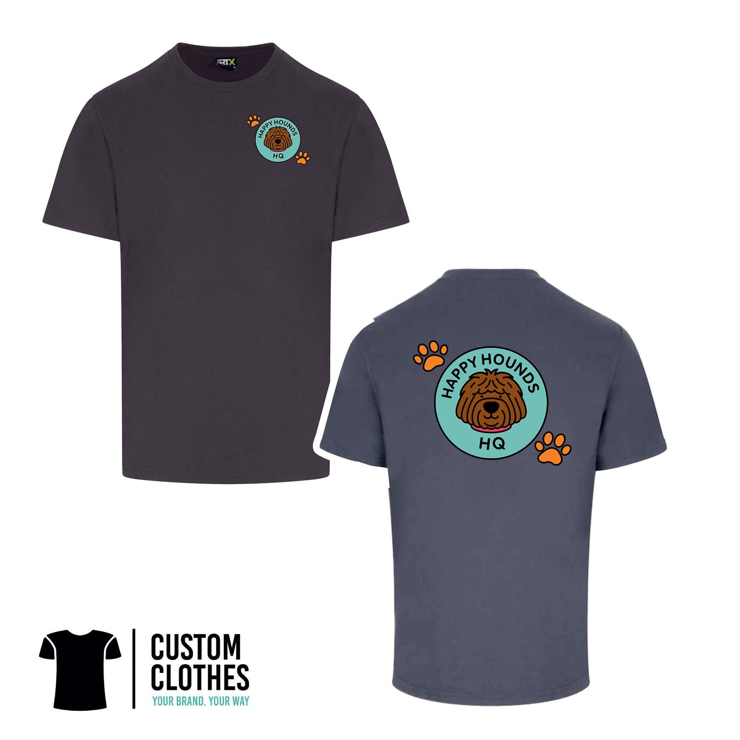 HAPPY HOUNDS HQ - RTX T-SHIRT - LEFT BREAST LOGO [RX151]