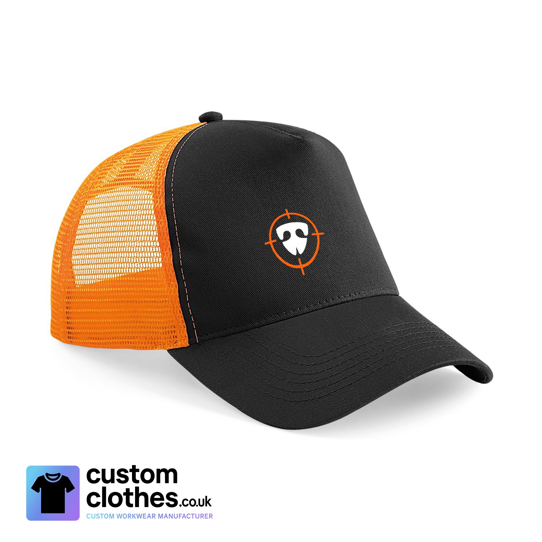 Mesh Back Cap — Black / Orange