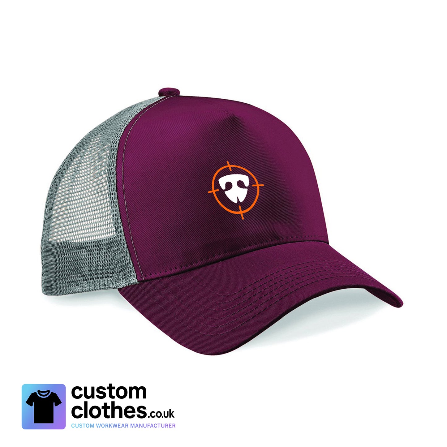 Mesh Back Cap — Burgundy / Grey