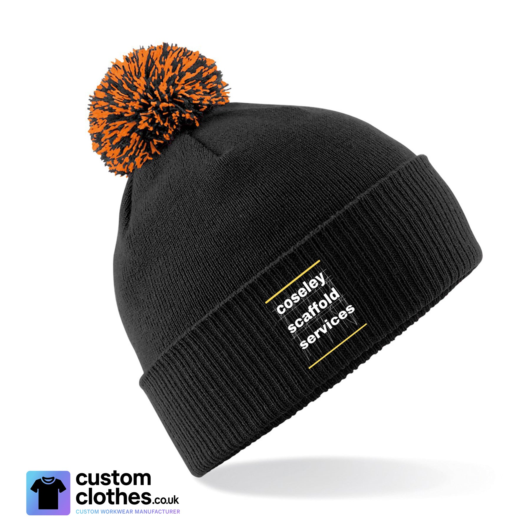 Snowstar Beanie — Black / Orange