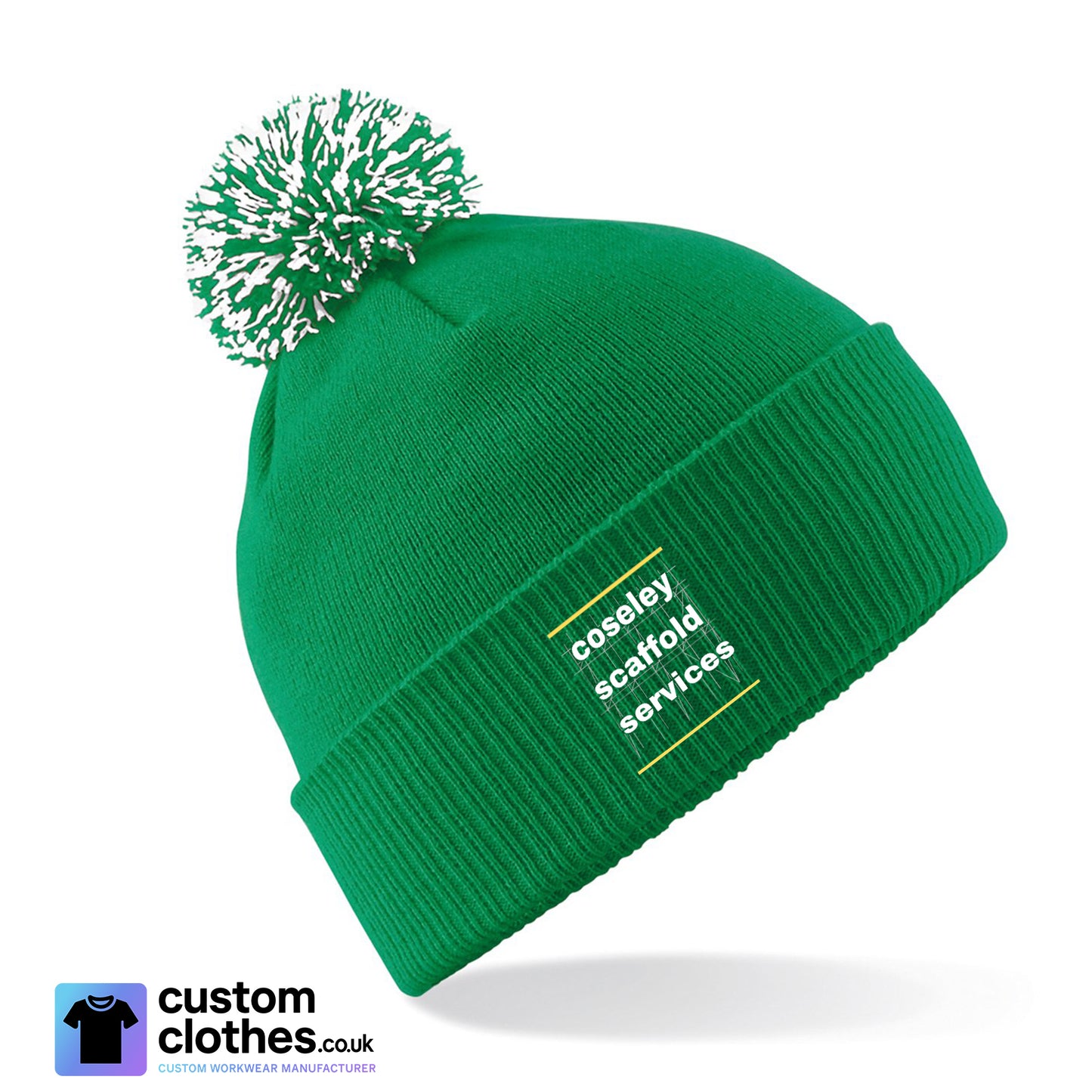 Snowstar Beanie — Kelly / White