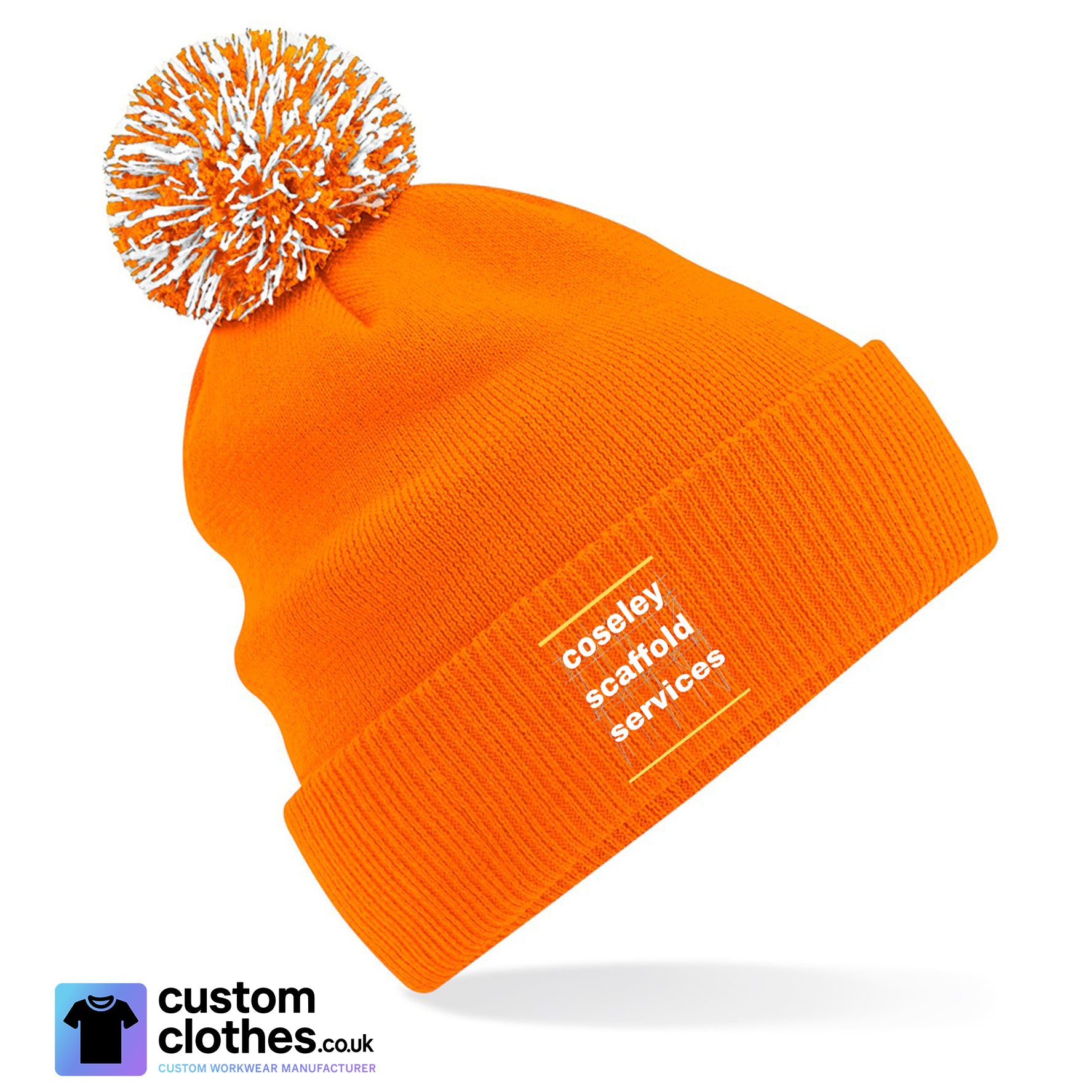 Snowstar Beanie — Orange / White