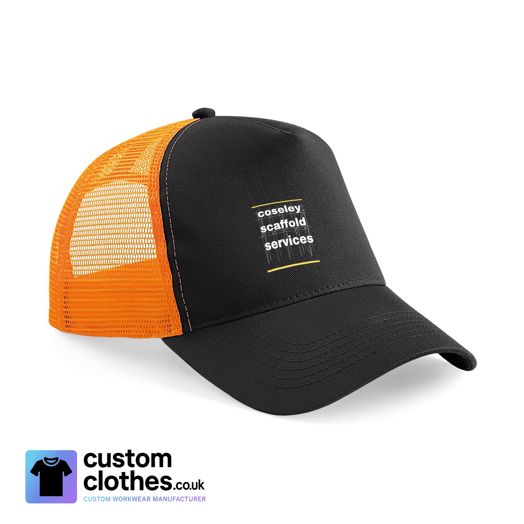 Mesh Back Cap — Black / Orange