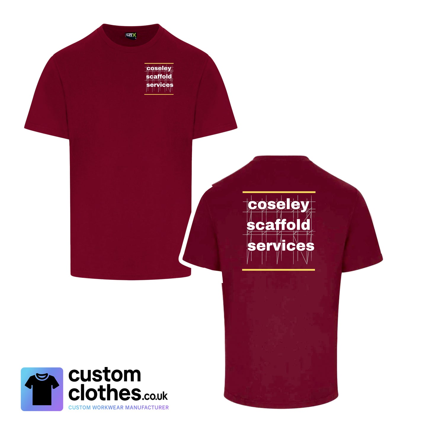 Classic Work Tee With Chest Logo — Burgundy
