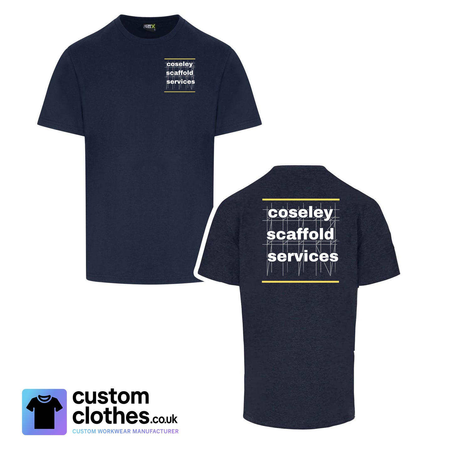 Classic Work Tee With Chest Logo — Navy Blue